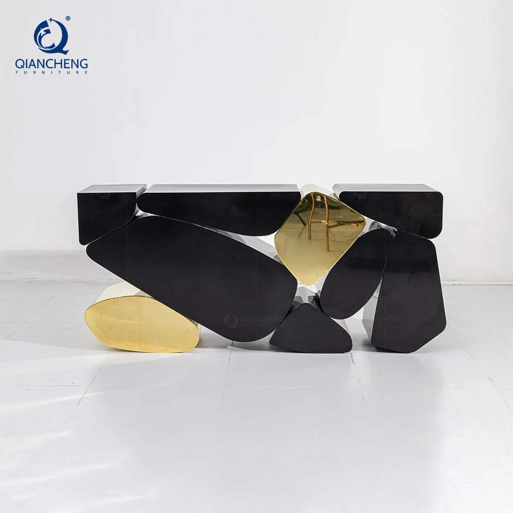 QIANCHENG new trend modern console table italian chest deisginer furniture black living room media doorway console table