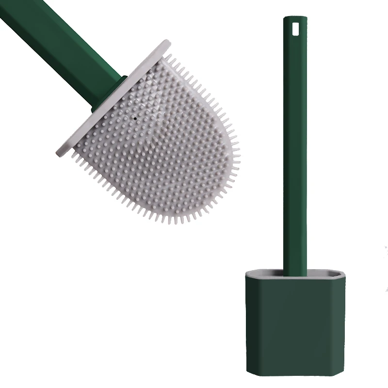 Household Mini Silicone Toilet Brush Cleaner Tool For Bathroom Cleaning Silicone Toilet Brush Wall Mounted And Holder Sets