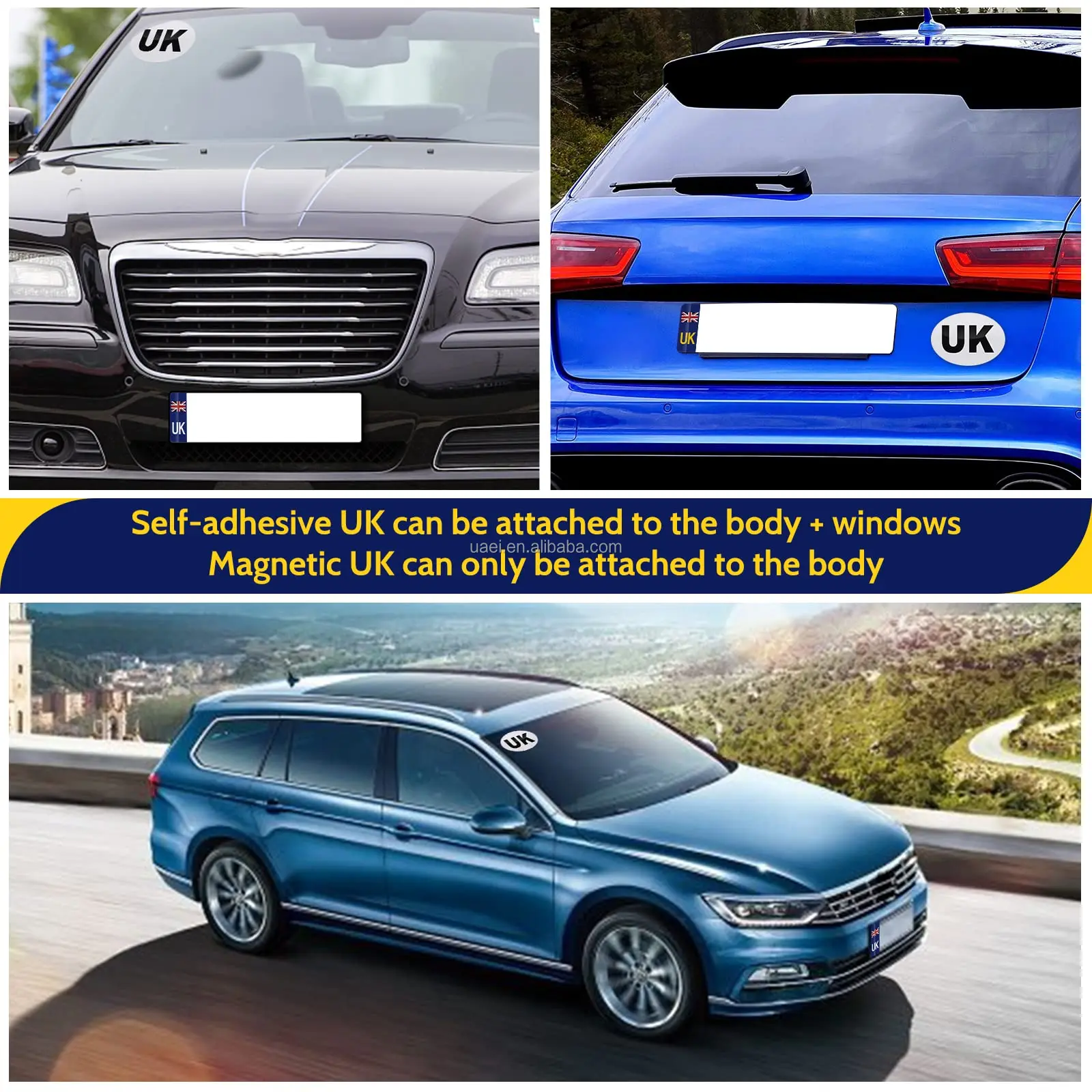 Number Plate Oval Stickers Strong Magnetic Force Adhesive Durable UK Magnetic Car Number Plate Stickers