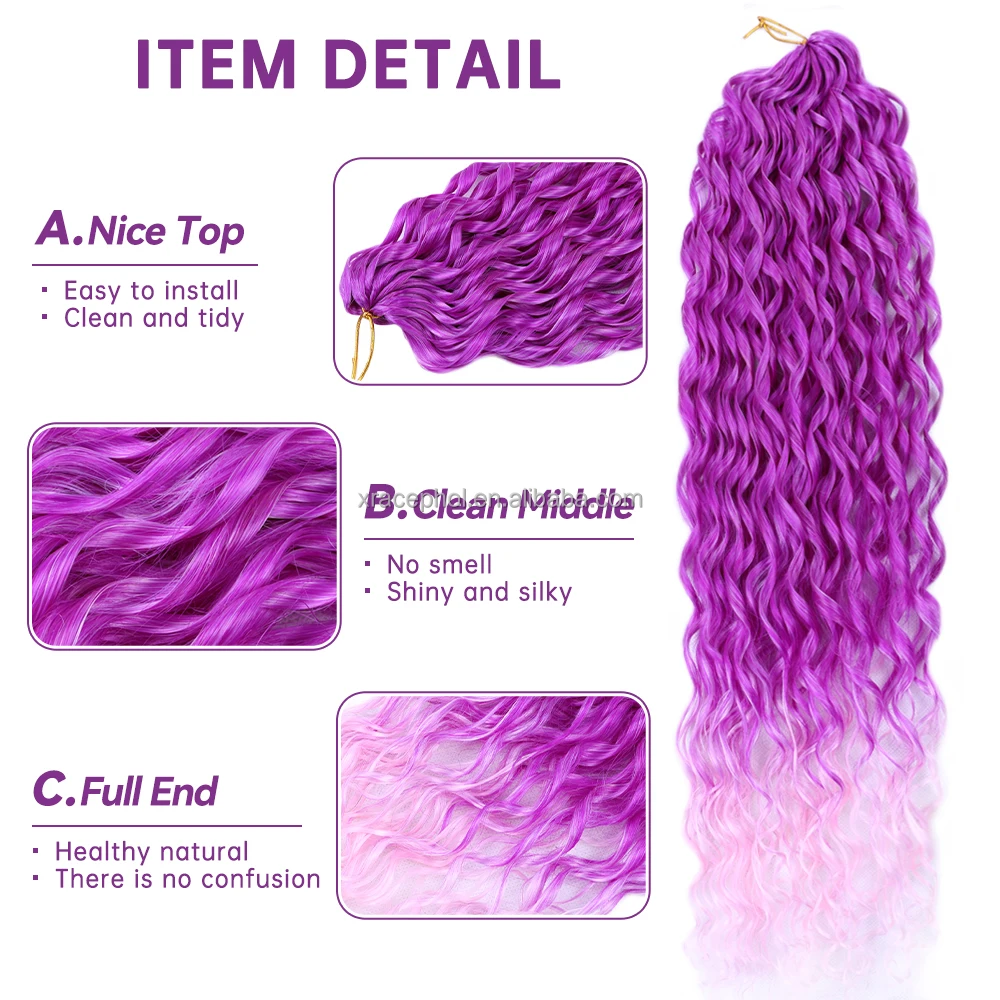 Wholesale 24inch Fluffy Passion Twist Crochet Heat Resistant Fiber Synthetic Loose Wave Crochet Braids Hair Bundle
