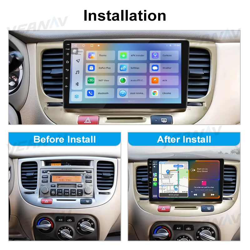 9 Inch Universal Android 12 Autoradios Touch Screen Stereo Carplay & Android Auto Car Radio Multimedia Player For KIA Rio2