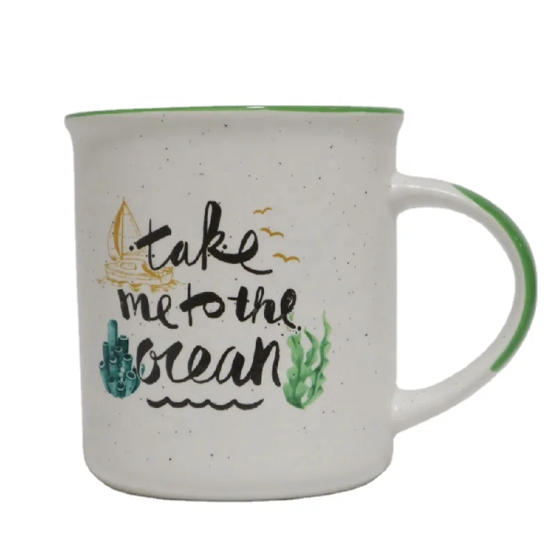 
Wholesale Personalised Color Glazed Campfire Stoneware Coffee Cup China Supplier Printing Enamel Mug Custom Logo 