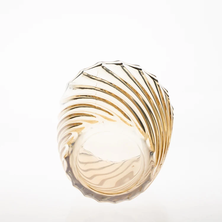 Glass Cup Shaped Clear Orange Coloured Round 320ml Candle Jar 11oz Glass Candle Holder