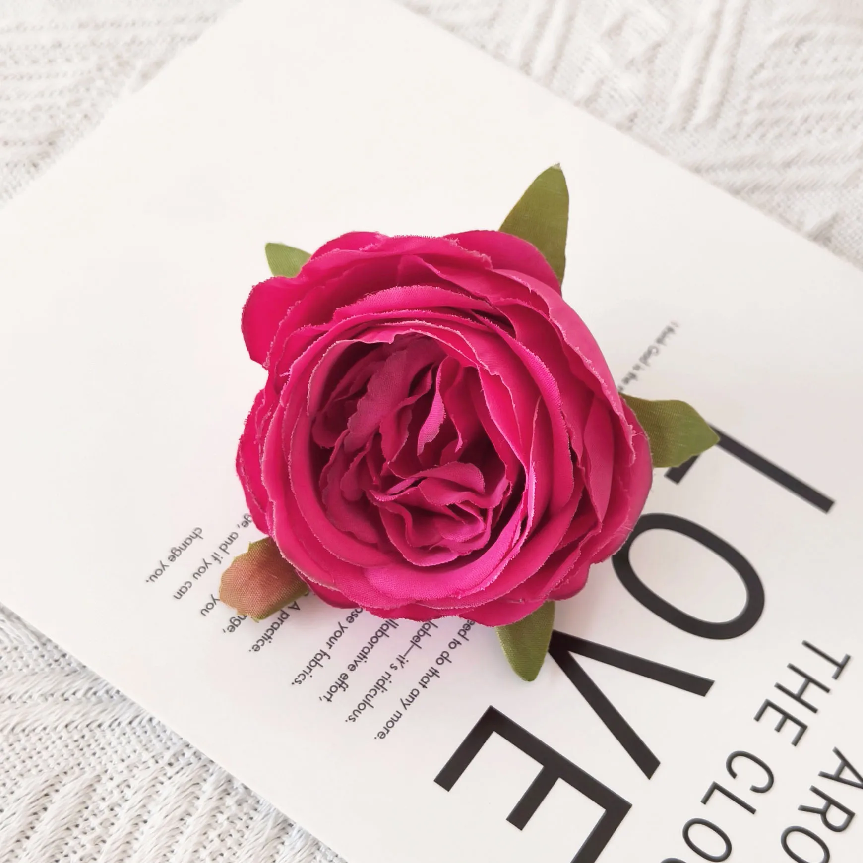 YIWAN Wholesale 6cm camellia rose heads Artificial silk Flower Real Touch Wedding Decoration Flower Artificial flowers wall