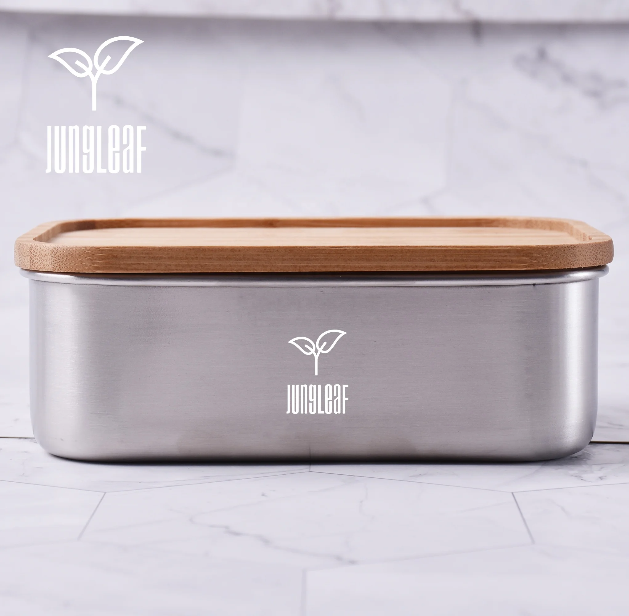 2021 800 1000 ml rectangle tableware air tight bamboo lid stainless steel lunchbox food container eco friendly with elastic belt