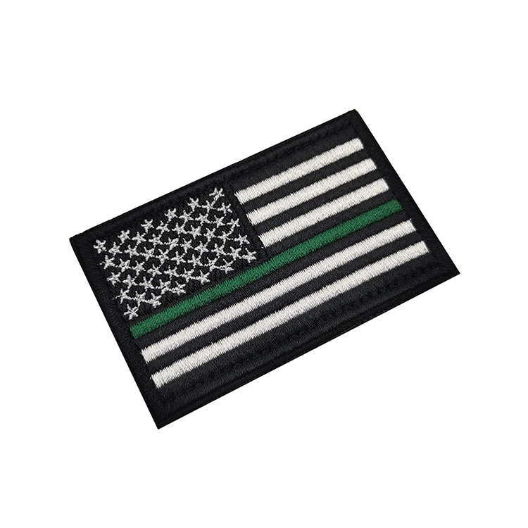 Customized Embroidered Brand Appliques Patches  American Flag Patches Personalized Hook and Loop Embroidery Patch For Clothing