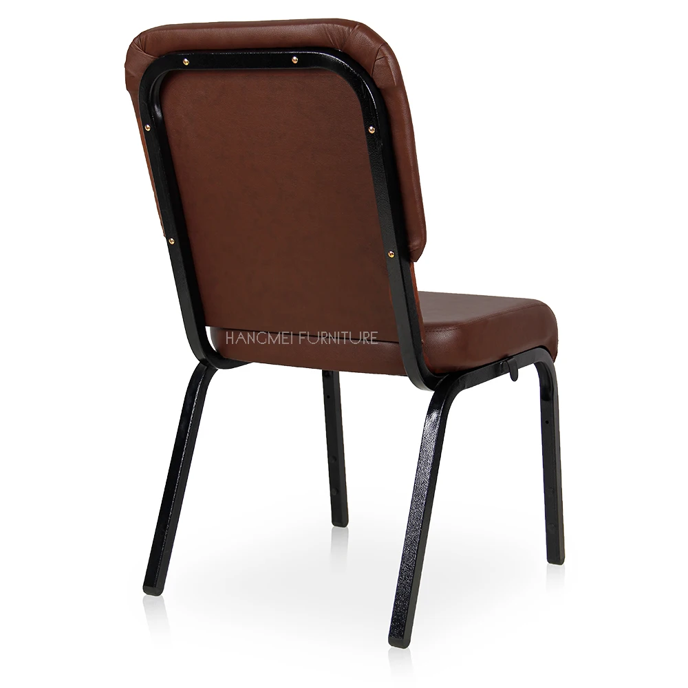 Wholesale Durable Stackable Interlocking Steel PU leather Church Chair