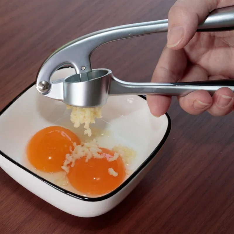 Wholesale Kitchen Gadget Zinc Alloy Metal Garlic Crusher with Stainless Steel Blade for Vegetable Preparation