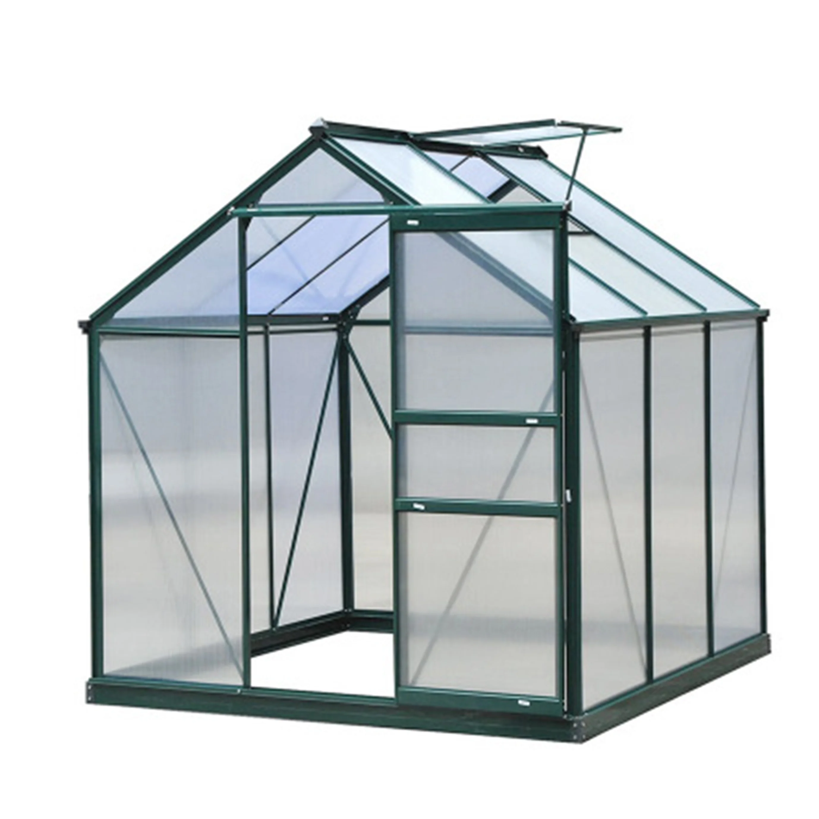 
Harvest Vale Venlo 6 ft * 6 ft 4mm Polycarbonate Sunshine Board Garden Small Greenhouse Household Greenhouse-Flower Vegetable 