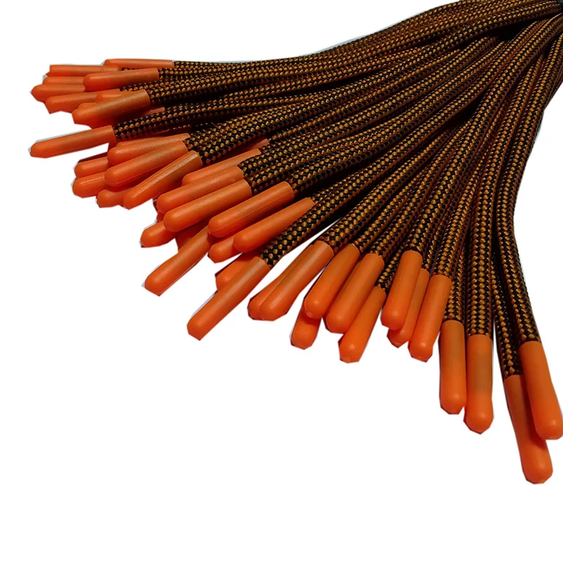 factory custom flat rope with colorful plastic ends of the hoodie cord