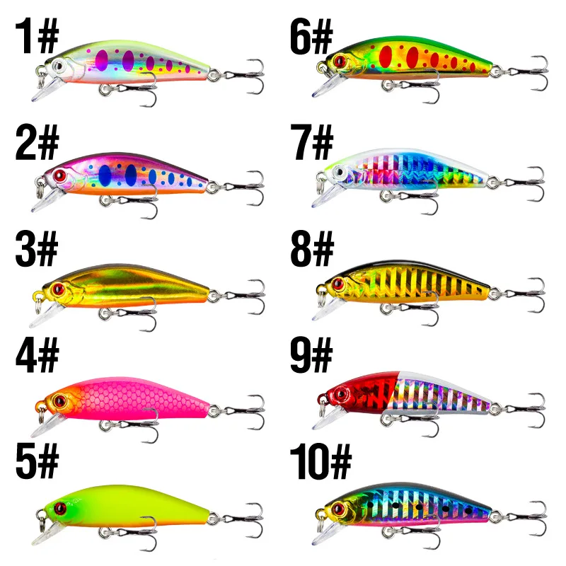Wholesale 10colors 3d Eye Artificial Bait Sinking Fishing Lure Lures 5.8cm 6g Minnow Fishing Lure Hard Artificial Swim Baits