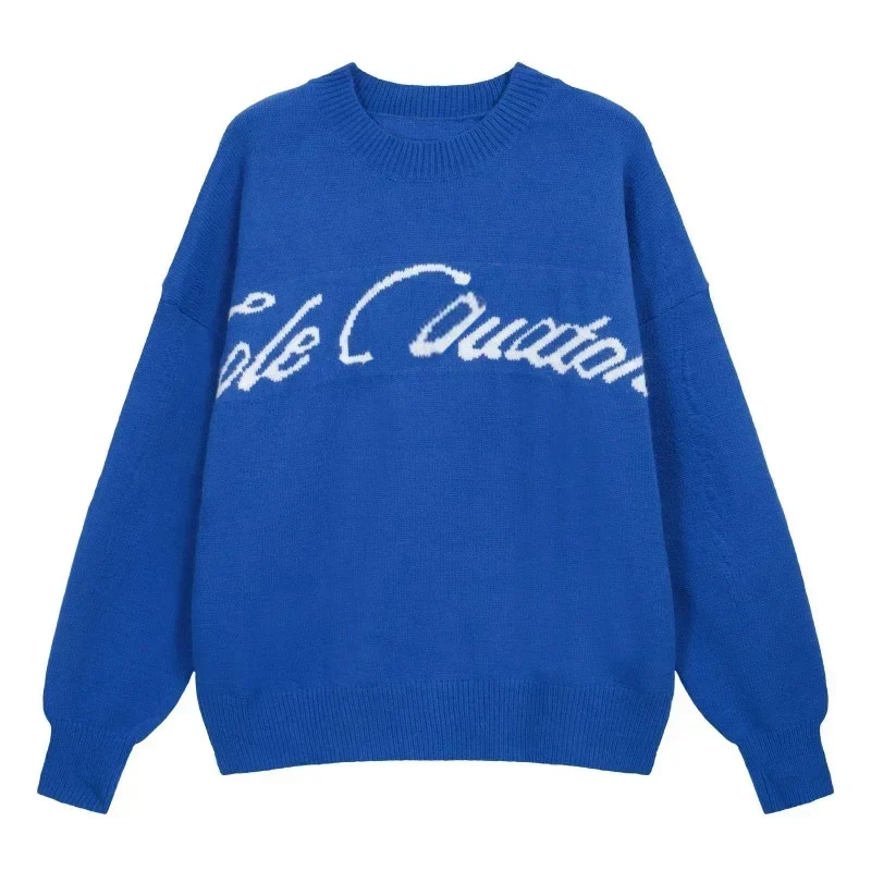 Custom LOGO OEM & ODM men sweater Jacquard pullover knitwear winter crew neck jumper cotton knitted designer custom knit sweater