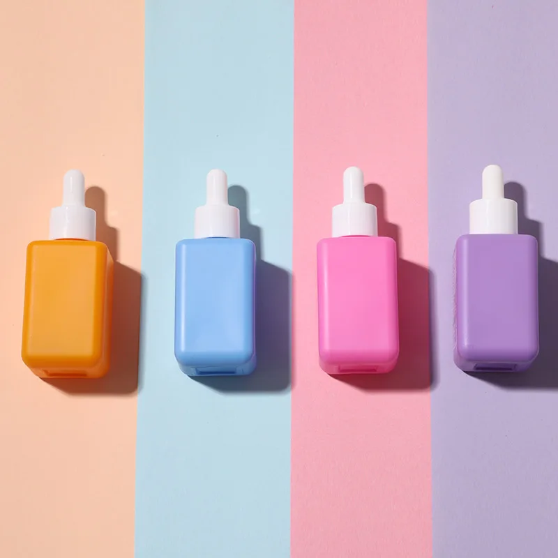 Customized 50ml Colored Glass Bottle With Dropper For Essential Oil Perfume Fragrance  Skincare Packaging Square Bottle