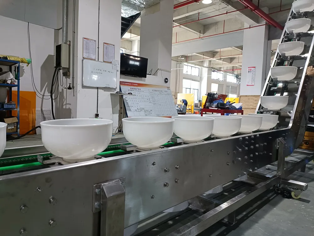 Customized Dump Height 1l 2l 4l 6l 8l Bowl Conveyor For Automatic Portion Weight Transporting To Downstream Packing Machine Line