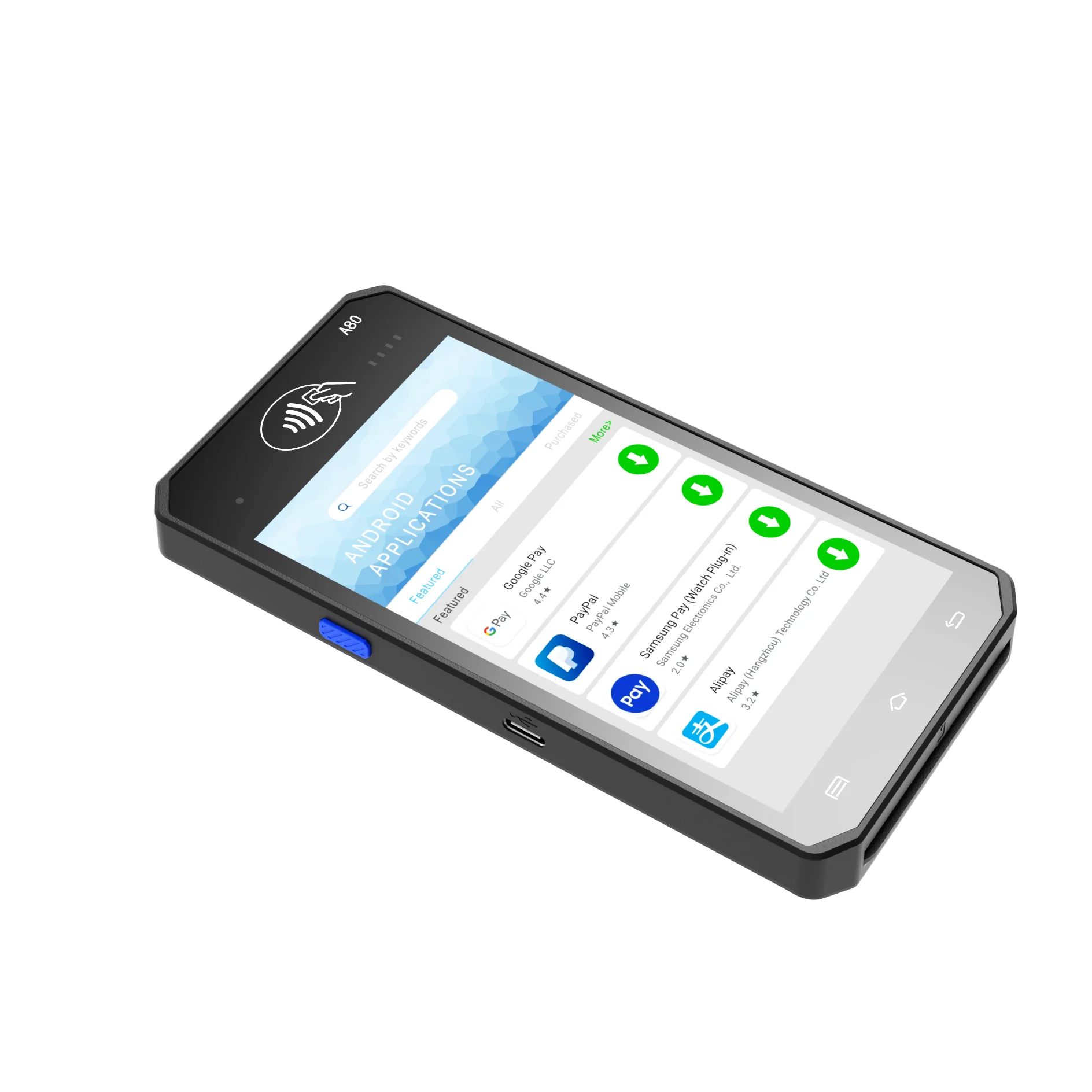 Manufacturer wholesales Android A80 pocket size POS terminal 4G