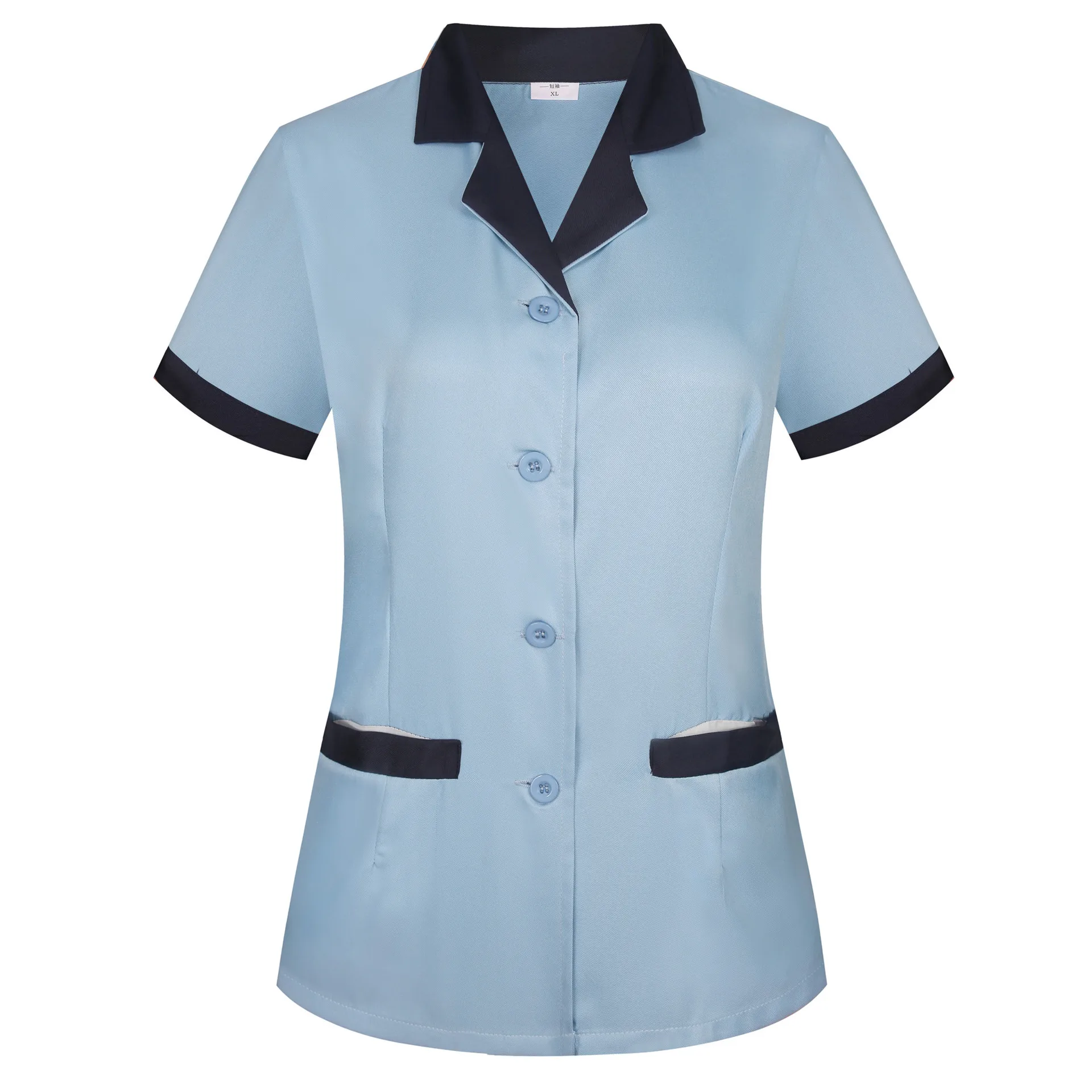 Custom Hotel Housekeeping Uniform Cleaning Room service Workwear Unisex Jacket Short Long Sleeve