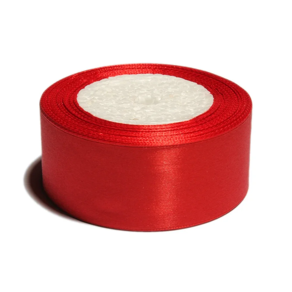 25colors Shiny Rolled Silk Satin Ribbon for Hair Accessories NO Elastic Solid Fold Over Ribbon bowknot gift box decorative stain