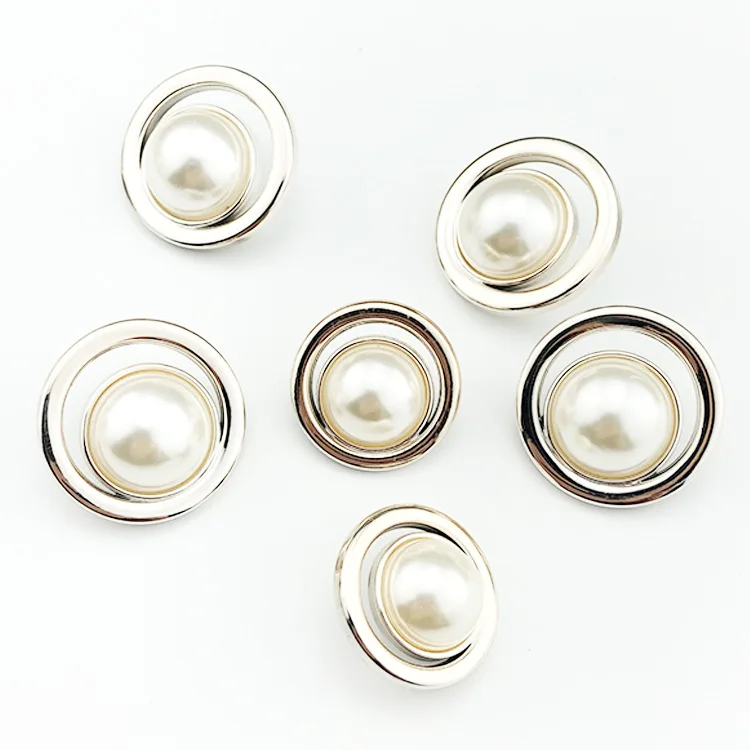 Plastic Shank Button for Garment Clothing Accessories Fit Sewing Scrap booking Garment DIY Decoration Sliver Pearl Buttons