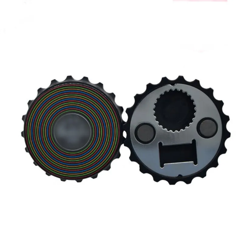 HXY custom logo stainless steel plastic twist cap bottle opener screw lid bottle cap shape round magnetic bottle opener for gift