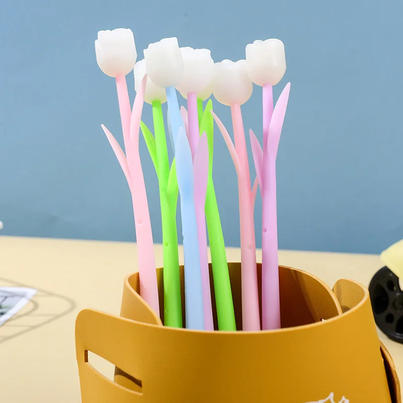 Cute Rose Design Gel Pen 0.5mm Black Ink Signature Pen Petals Change Color Under The Sun Gift Gel Pen For School