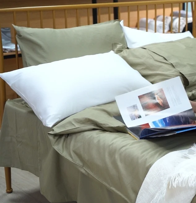 2024 wholesales 100% washed cotton bed sheet set cotton fabric 300 TC bedding sets linen bedding