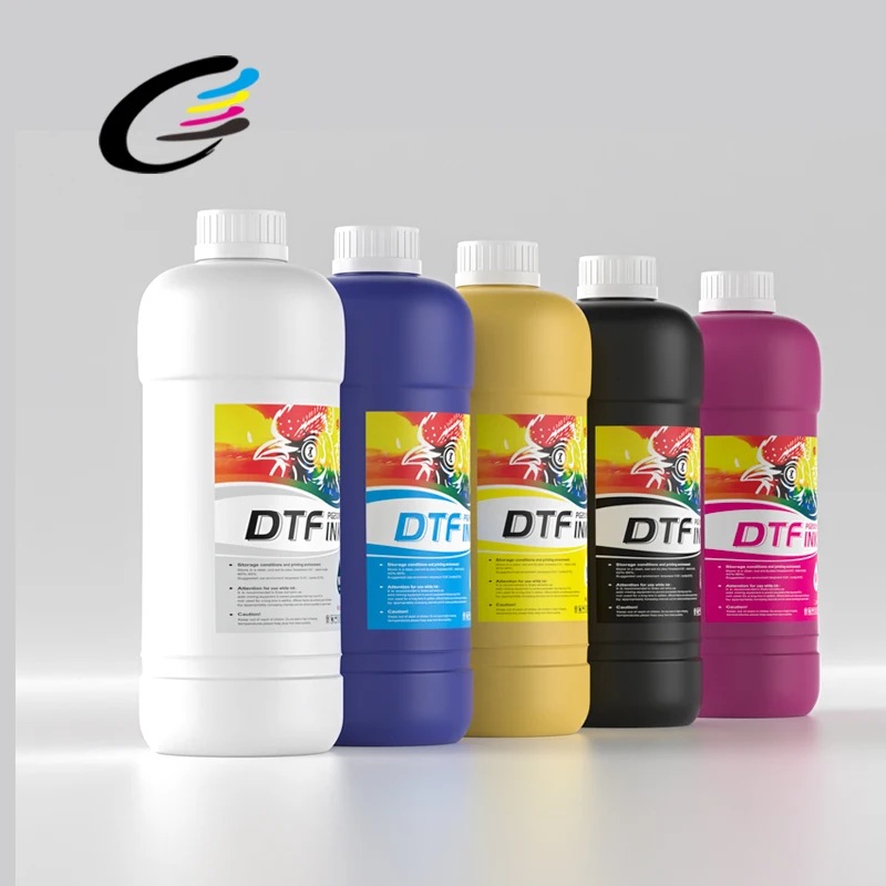 FCOLOR 1000ml DTF Ink Powder and Film Easy to Transfer Direct to Film Cold Peel Dtf Ink for Transfer Printing