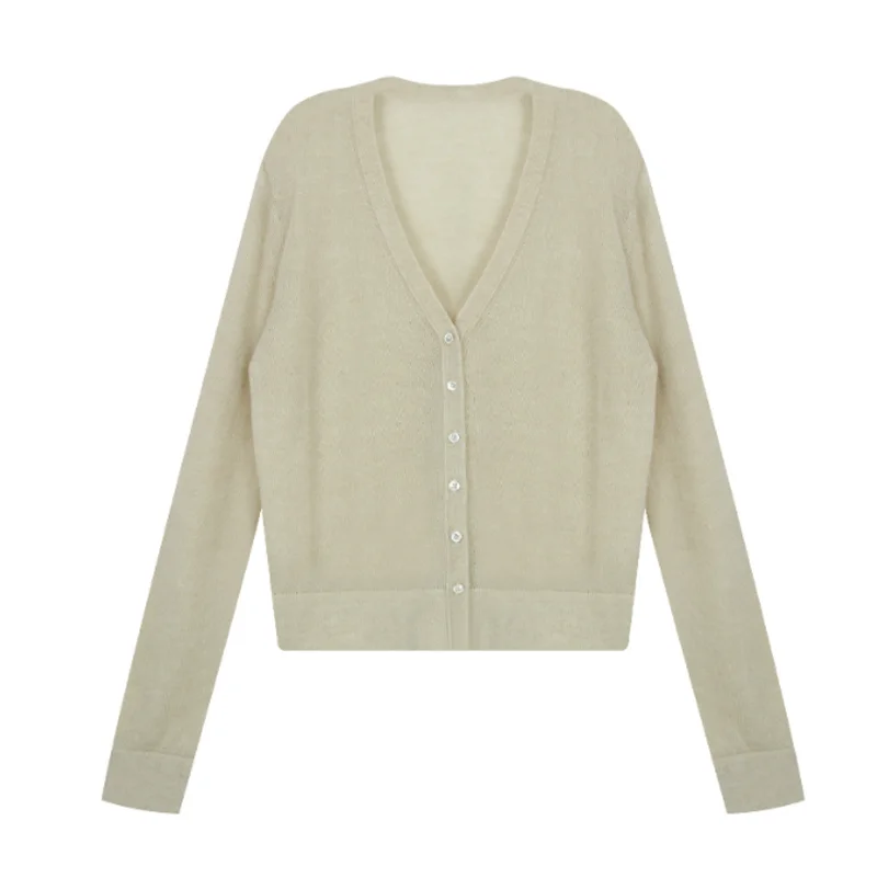 Fashion elegant style v-neck womens designer cashmere sweaters single breasted slim fit cardigan sweater coats