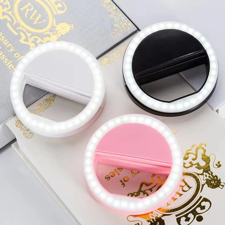 2024 Mobile phone fill light ring self-timer lamp charging clip flashing. Light lamp RK12 beauty anchor live light
