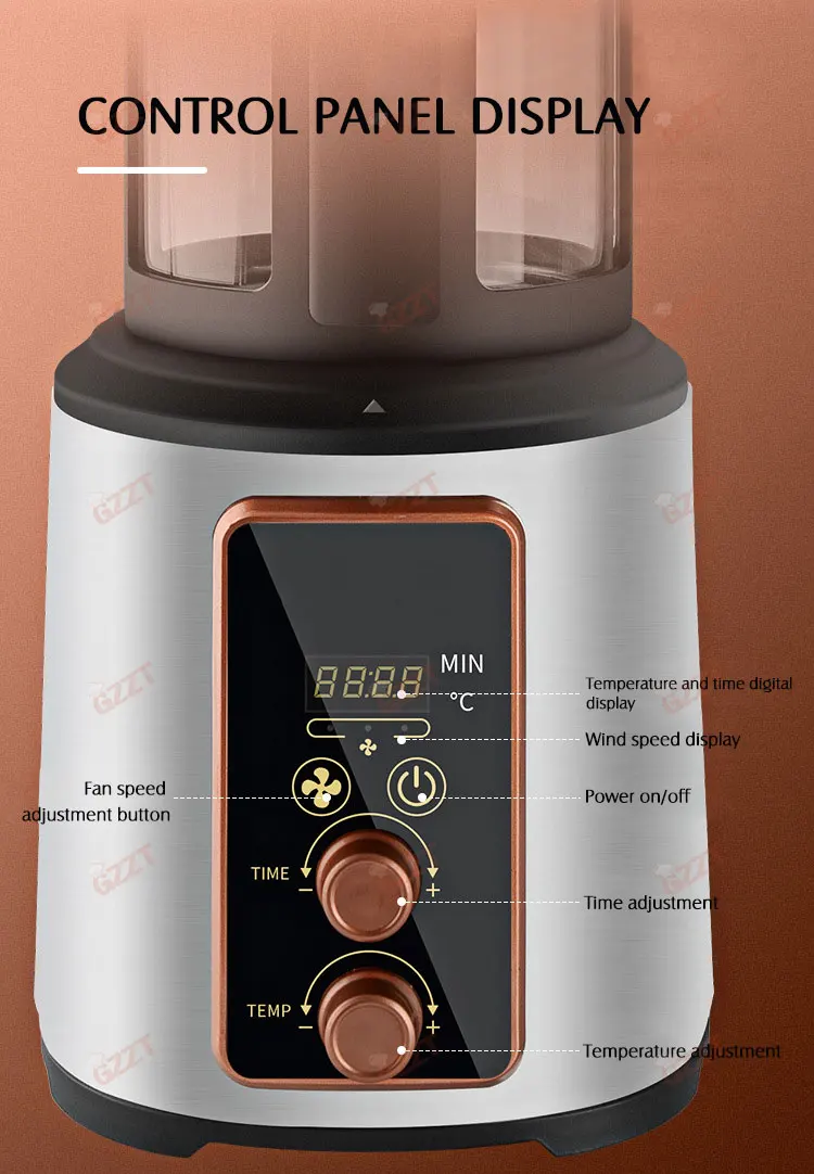 400G Electric Air Coffee Roaster Home Coffee Bean Roaster Time/Temperature/Wind Control Coffee Roasting Machine