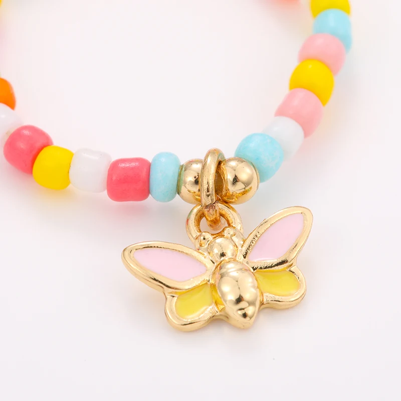 Trending Y2K Boho Fashion Ring Set Adjustable Colorful Seed Beaded Rings for Women Girl Smiley Face Rings