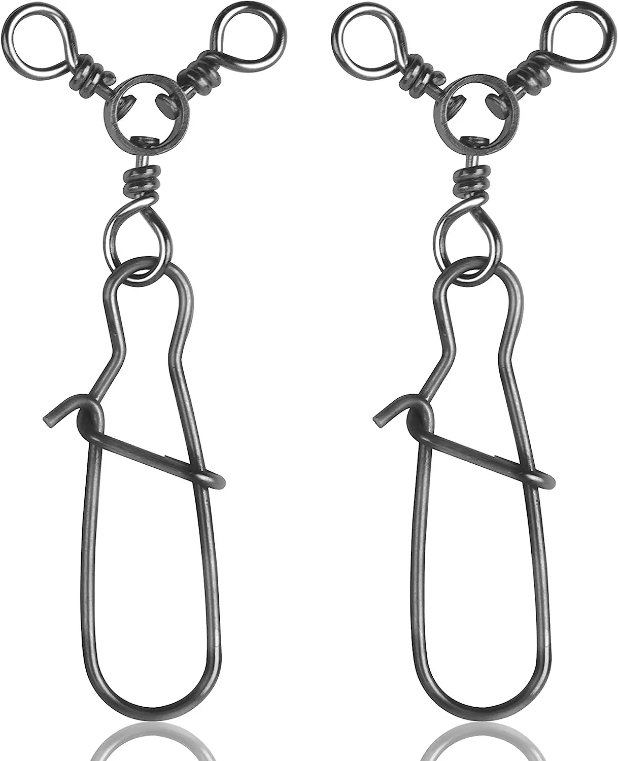 3-сторонние поворотные рыболовные снасти высокопрочные Вертлюги с защелками соединители для морской рыбалки т