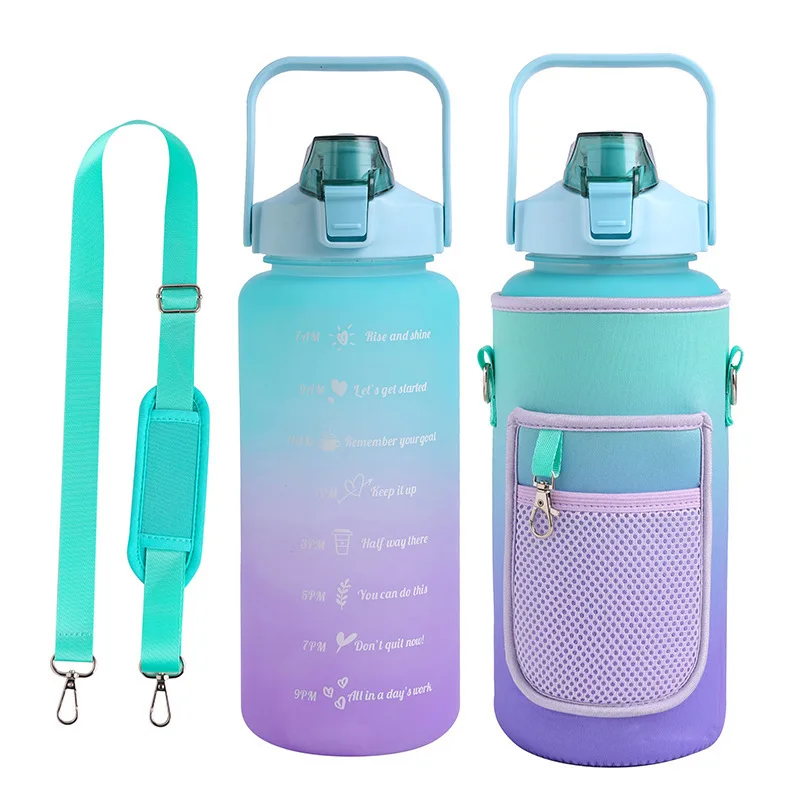 Wholesale Direct-selling Sports Water Bottles Custom Fitness Bottles 2L Half-gallon Water Bottles With Storage Cover