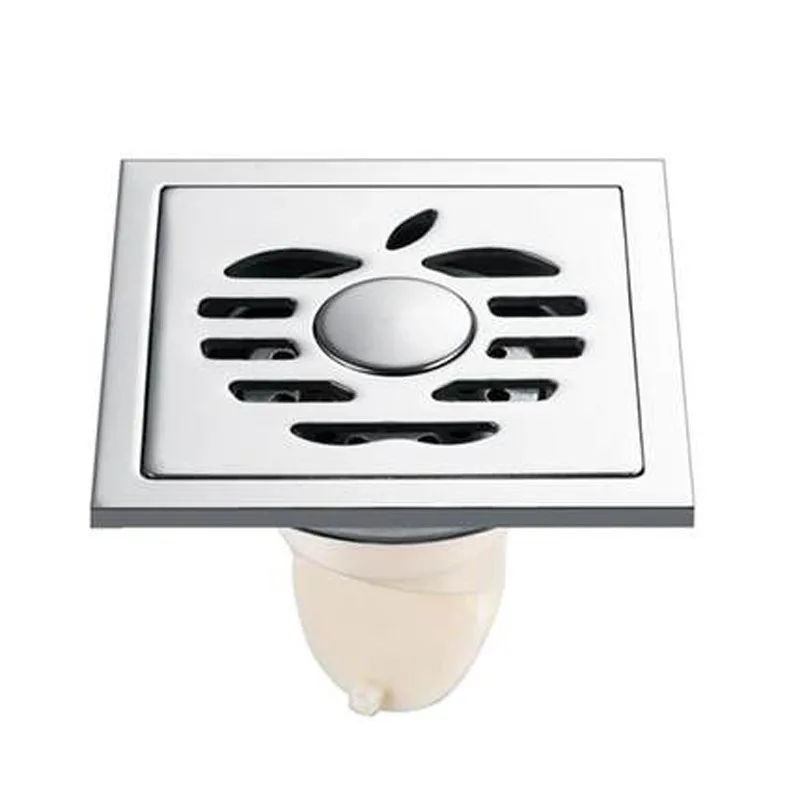 Drain grate square toilet Drain Anti-Odor Anti-Insect stainless steel bathroom shower apple shape floor drain