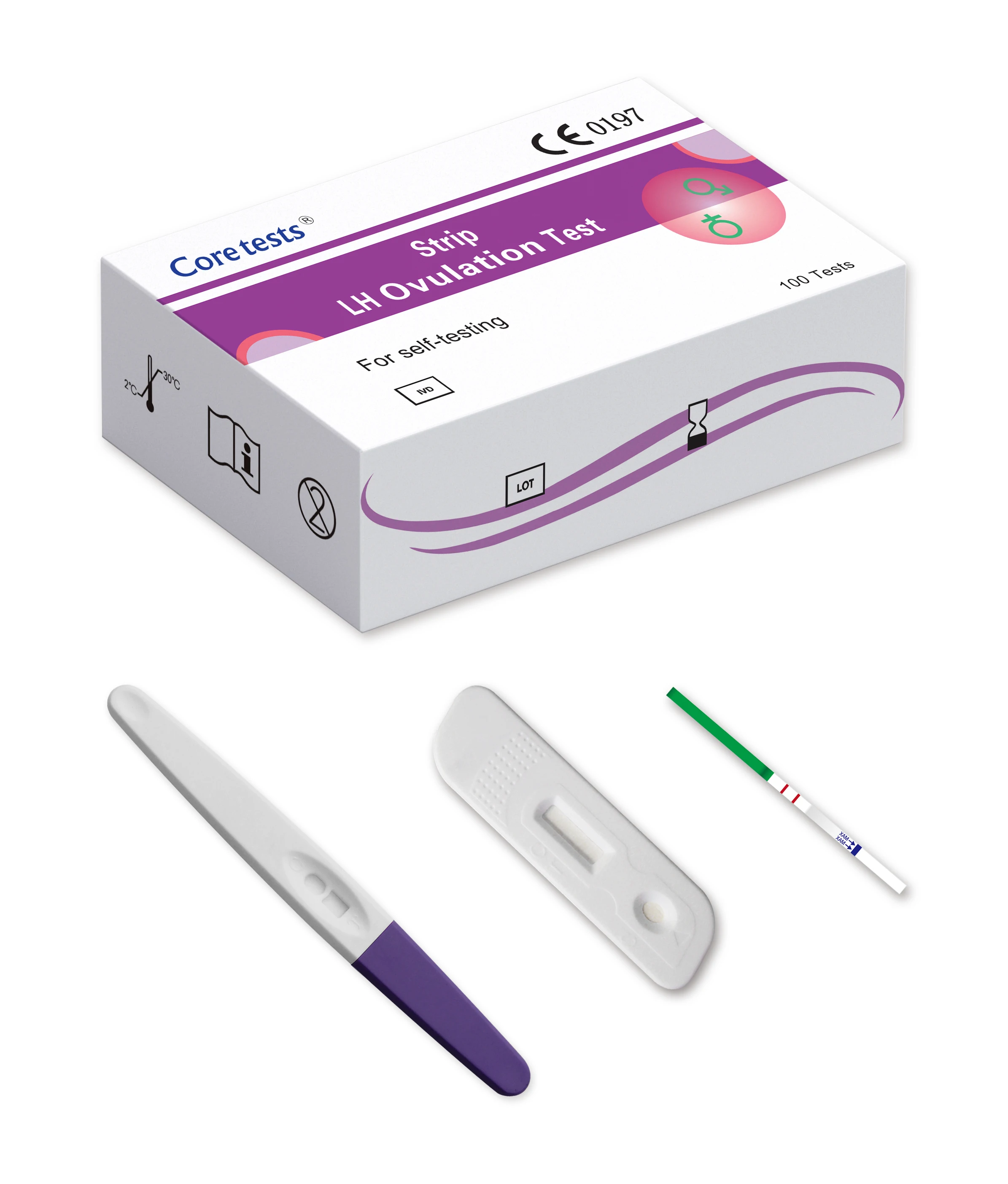 CE approved Coretests LH Ovulation test rapid test for home use self testing