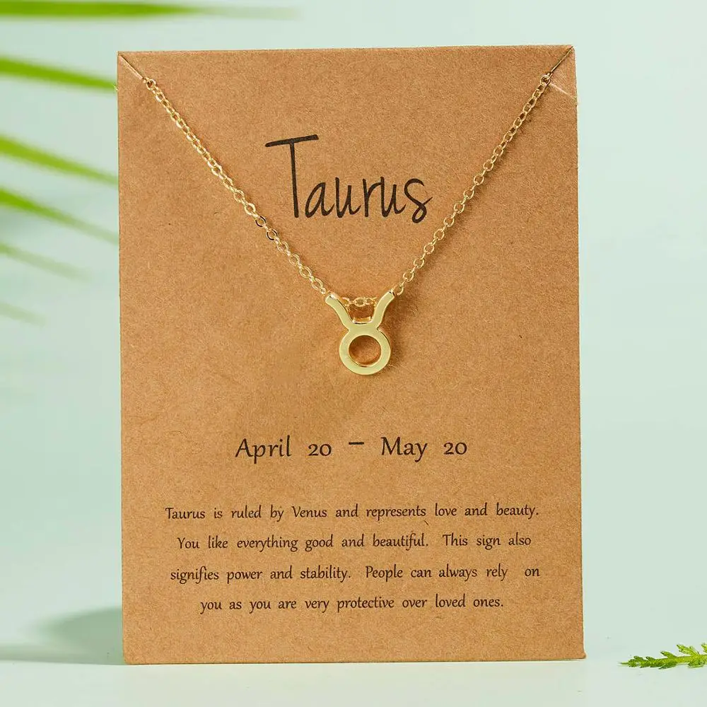 Wholesale Elegant 12 Zodiac Sign Necklace Pendants Alloy Chain Personalized Zodiac Necklace For Women Jewelry Necklace