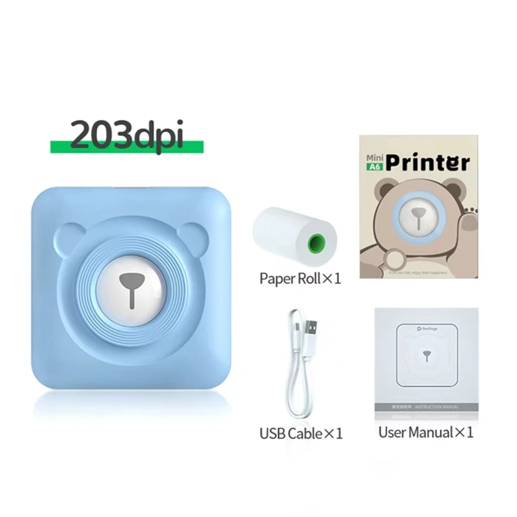 Портативный 58 мм Peripage A6 Термопринтер для этикеток беспроводной термопринтер мини-наклейки фотопринтер с