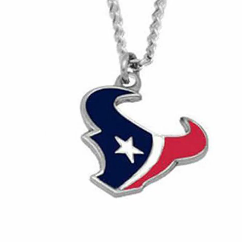 Custom design us Football team logo drop oil pendant charms nfl team necklaces chain