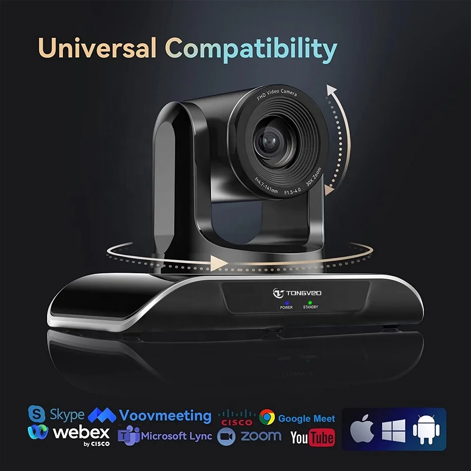 Truly 30x Optical Zoom NDI PTZ Camera 1080p60 Video Conference With SDI HDM1 RJ45 for Live Streaming
