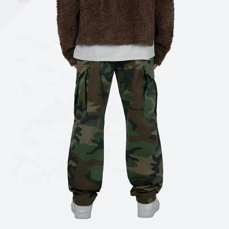 Double Knee Vintage Cargo Pants Mens Baggy Fit 100% Cotton Casual Camo Cargo Pants.jpg