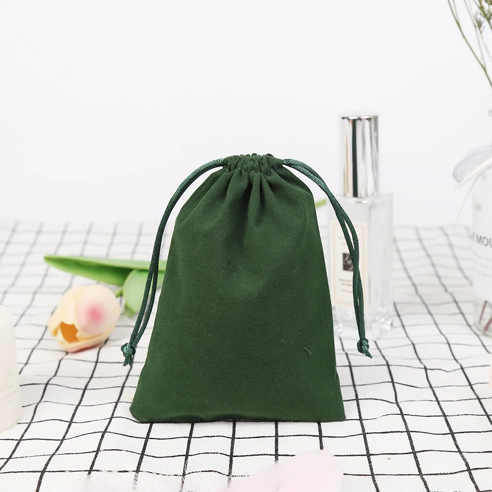 Top Ranking Supplies Biodegradable Custom Silver Logo Portable White Gift Jewellery Velvet Pouch