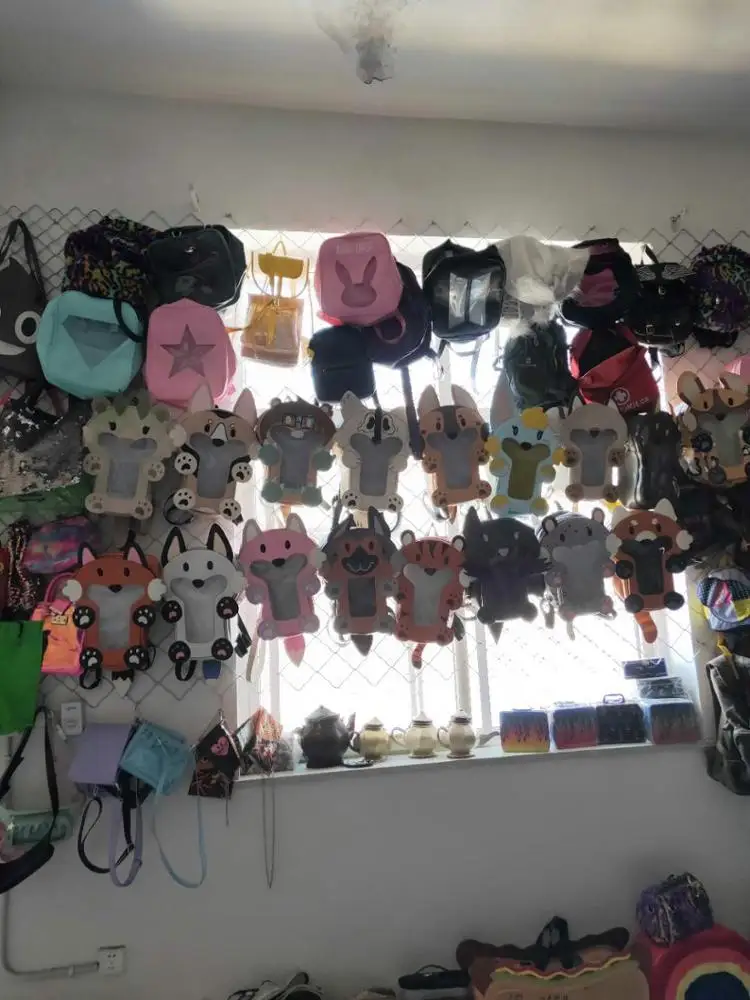 
custom design Ita clear window shoulder bag cute round Ita bag with wings 