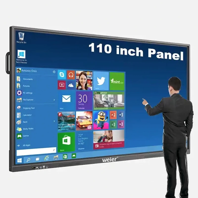 75 85 inch interactive panel touch panel smart board touch screen interactive whiteboard display android 13 8+128G smart class