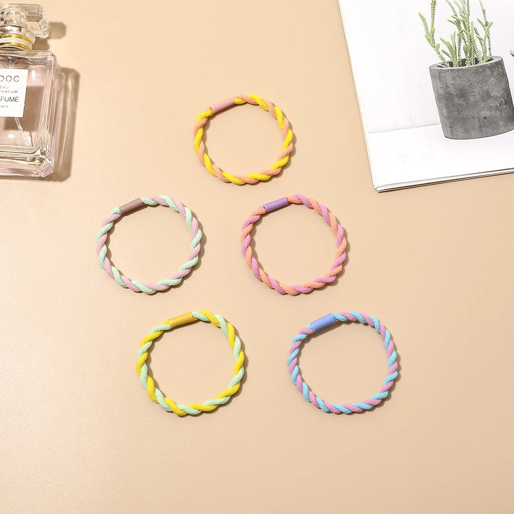 2022 New Spring Braid with Twisted Hair Rope Rubber Bands For Girls