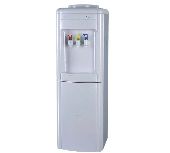 3 taps hot cold water cooler with mini fridge