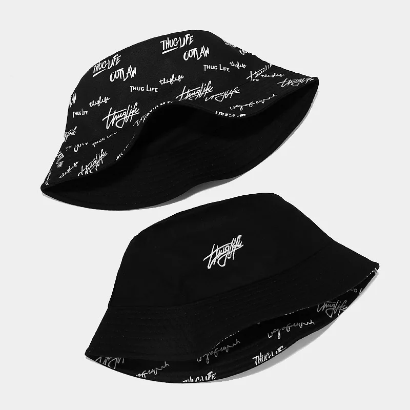 Wholesale Price Fashion Custom Logo Bucket Hat for Unisex Double-Side-Wear Sun Cap Outdoor Custom Bucket Hat