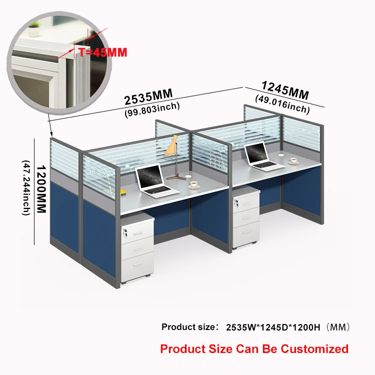 4 Workstation Cubicle Modern Coworking Table Call Center Office Cubicles Modular Office Desks