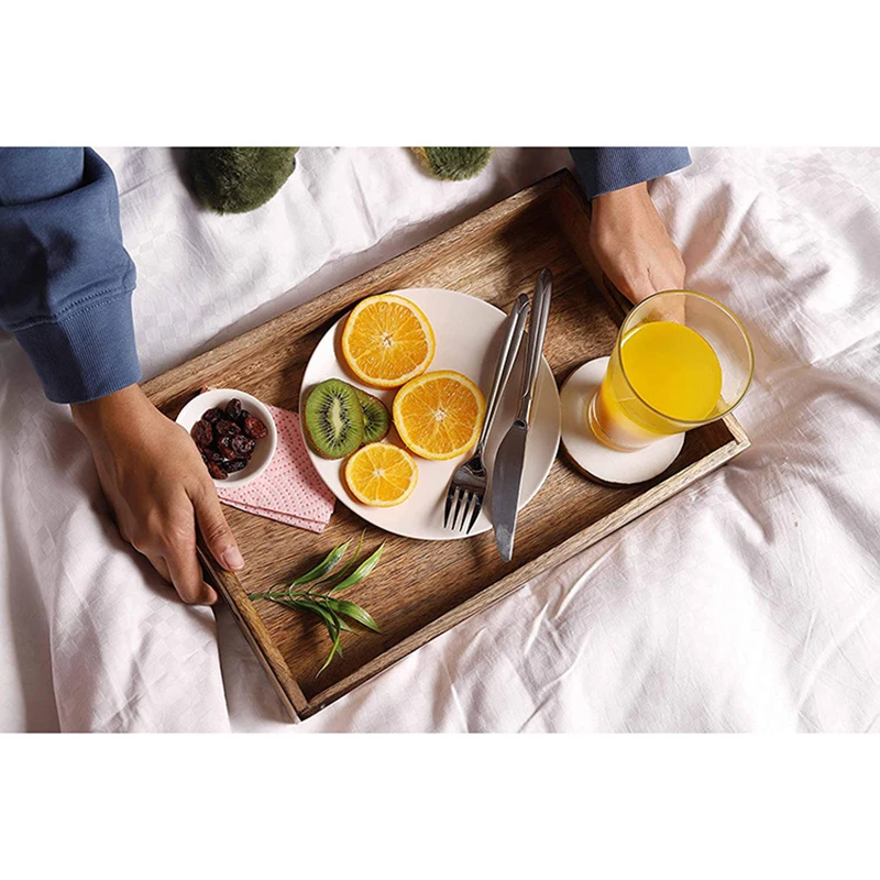 Nodic style food container   Solid wood meal box    Rectangular hotel wooden plate