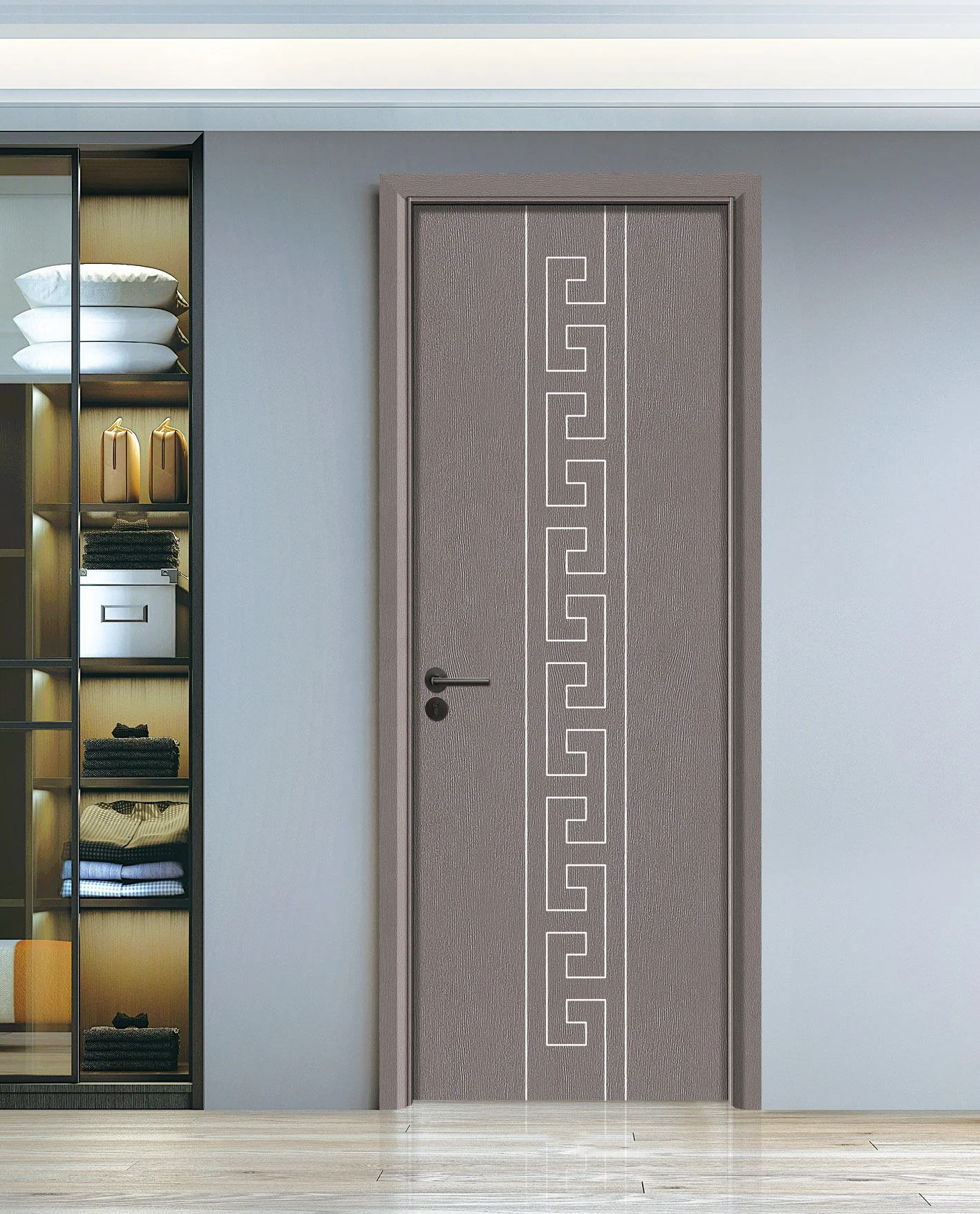 China Soundproof Hotel Door Waterproof Wpc Pvc Solid Interior Wooden Doors For Room