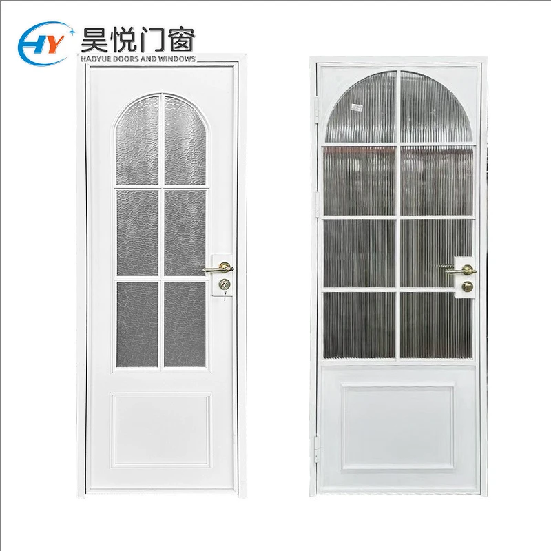 2024 Modern Bathroom Casement Office Door with Clear Glass Swing Mirror Entry Aluminum Front Design Modern Style Casement Door