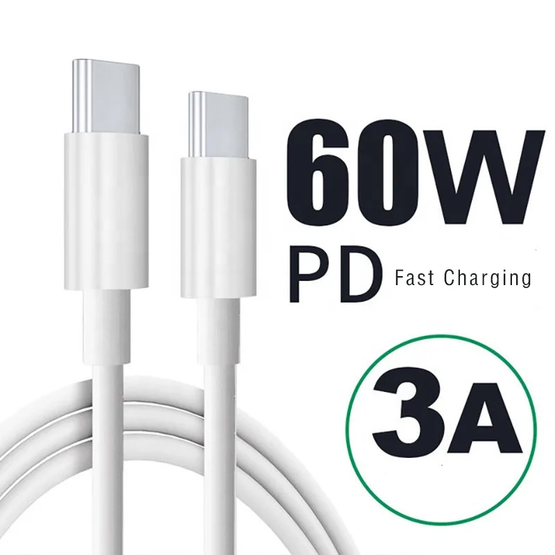 Wholesale 60W 3A PD USB C Fast Charing Cord with  Best Quality Type C to Type C Charging Cable